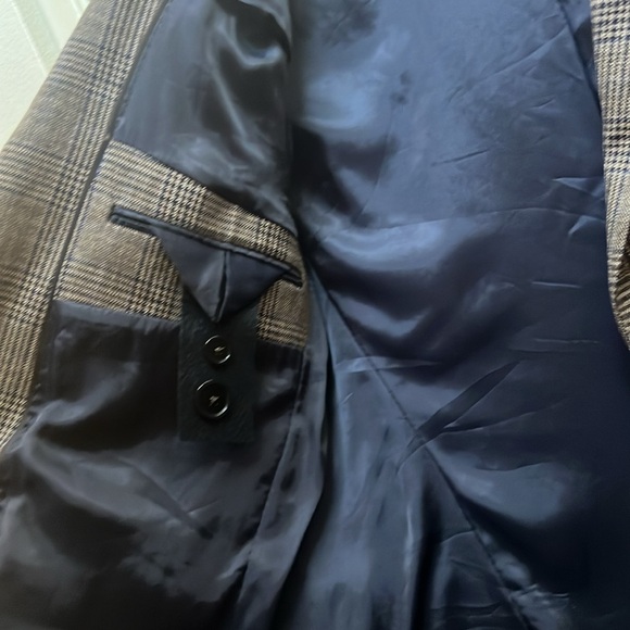 New Zara Mens Blazer Jacket Glen Plaid Double Back Vents Size 38 NWOT - Picture 11 of 15